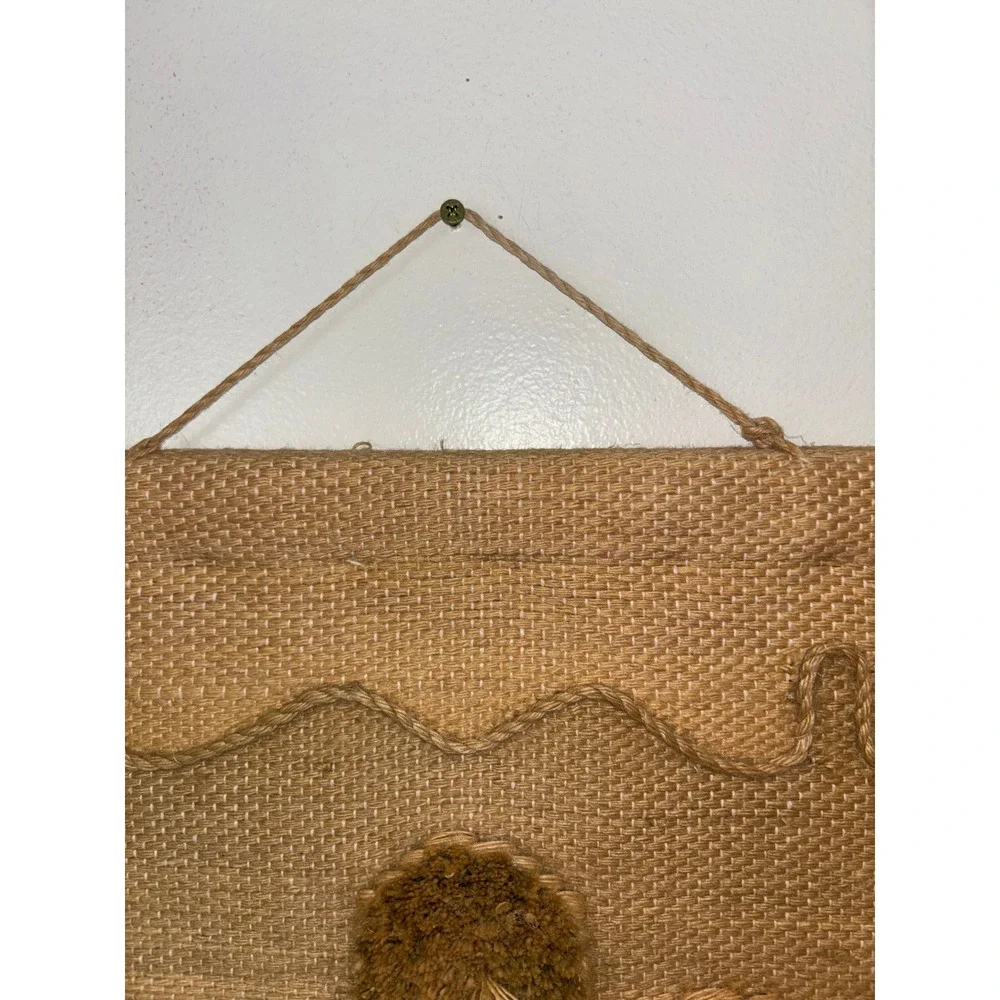 Vintage Southwestern Cactus Woven Wall Hanging Tapestry Tassels 1988 ICA - Picture 6 of 9